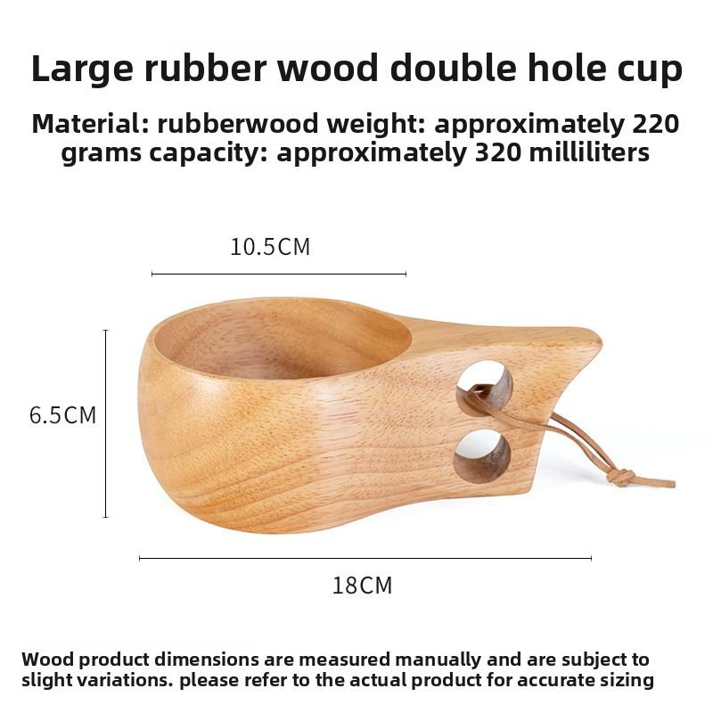 DIY Walnut Wooden Milk Cup Acacia Wood Salad Cup Solid Wood, Creative Mug with Handle Coffee Mug