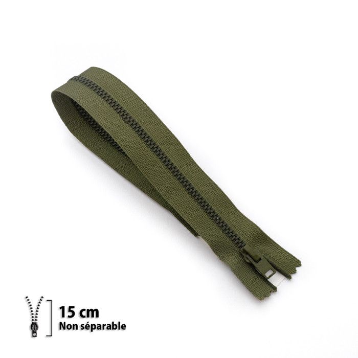 Fermeture éclair - ECLAIR PRYM - Z12 - Non séparable - 4mm - 15 cm - Kaki foncé
