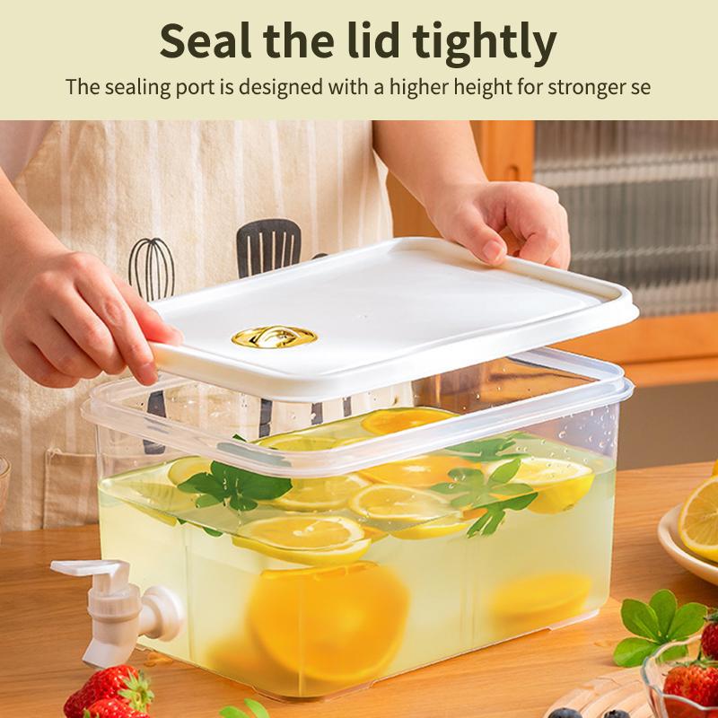 Keep Drinks Cool with 6.5L Cold Water Pitcher with Handy Faucet for Office and Home Fridges