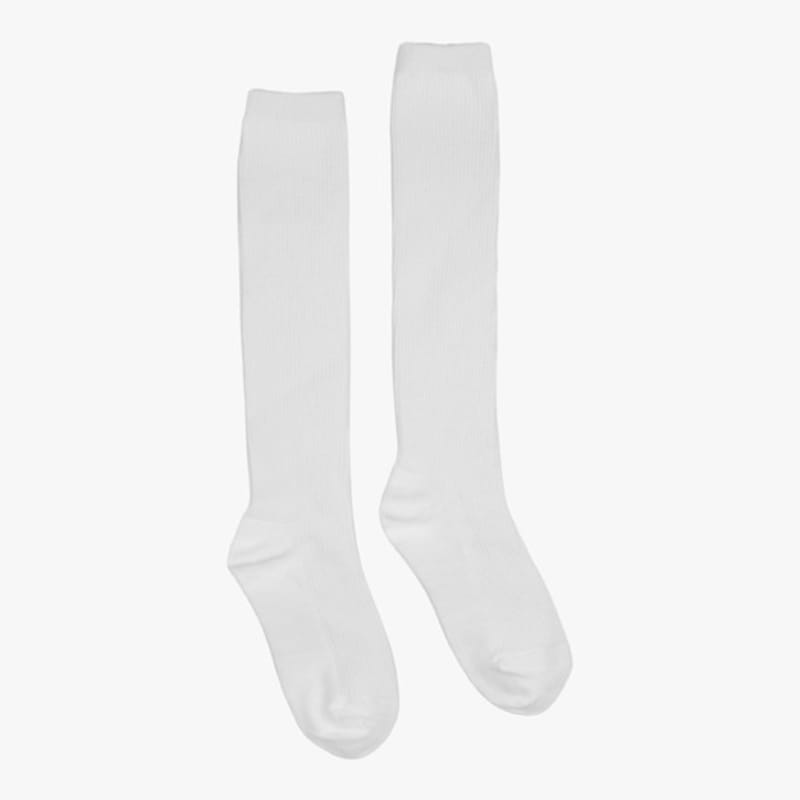 Pink PINEAPPLE [2PAIRS 1SET] RIBBED KNEE SOCKS_WHITE