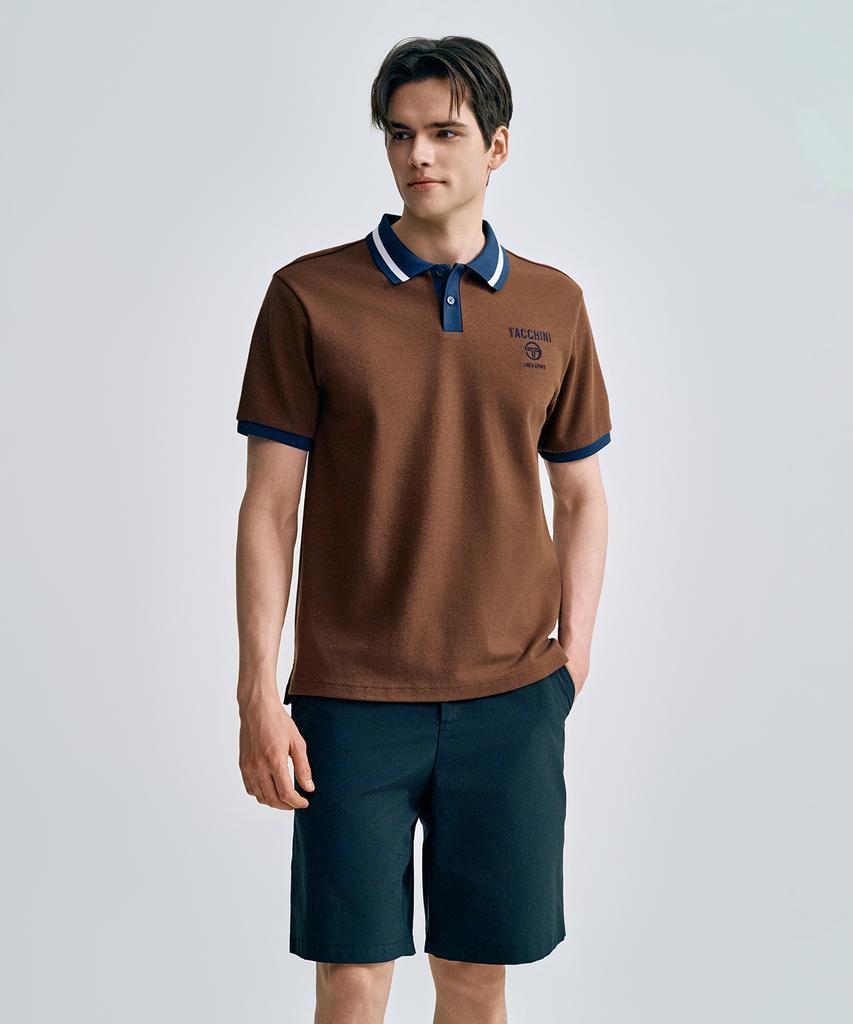 SERGIO TACCHINI M Double Knit Open Collar Polo