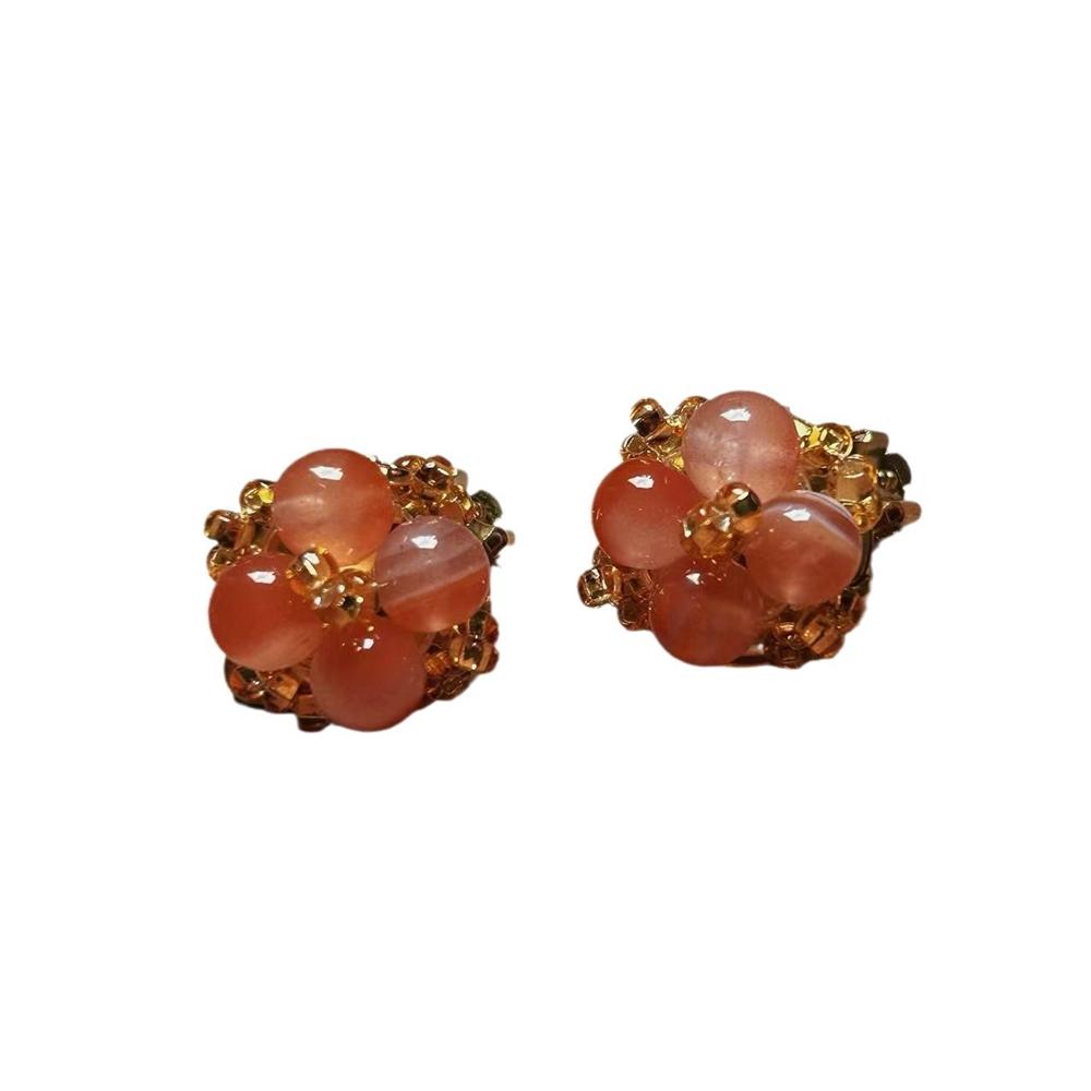Vintage Natural Stone Antique Classic Southern Red Agate Double-layer Necklace and Bracelet Set