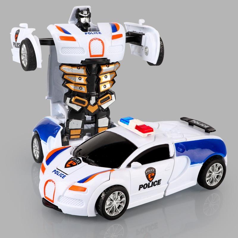 2 In 1 One-key Deformation Car Toys Automatic Transform Robot Plastic Model Collision Transforming Funny Diecasts Toy Kids Gifts
