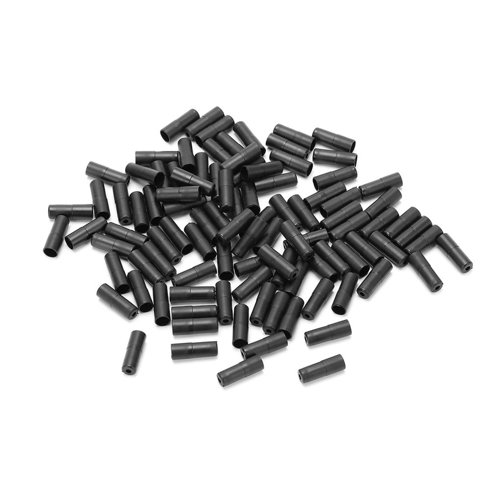 100 stk. Bremsekabelender Svart plasthus Hylse Sykkelkabel Endestykker for 5 mm diameter Bremse