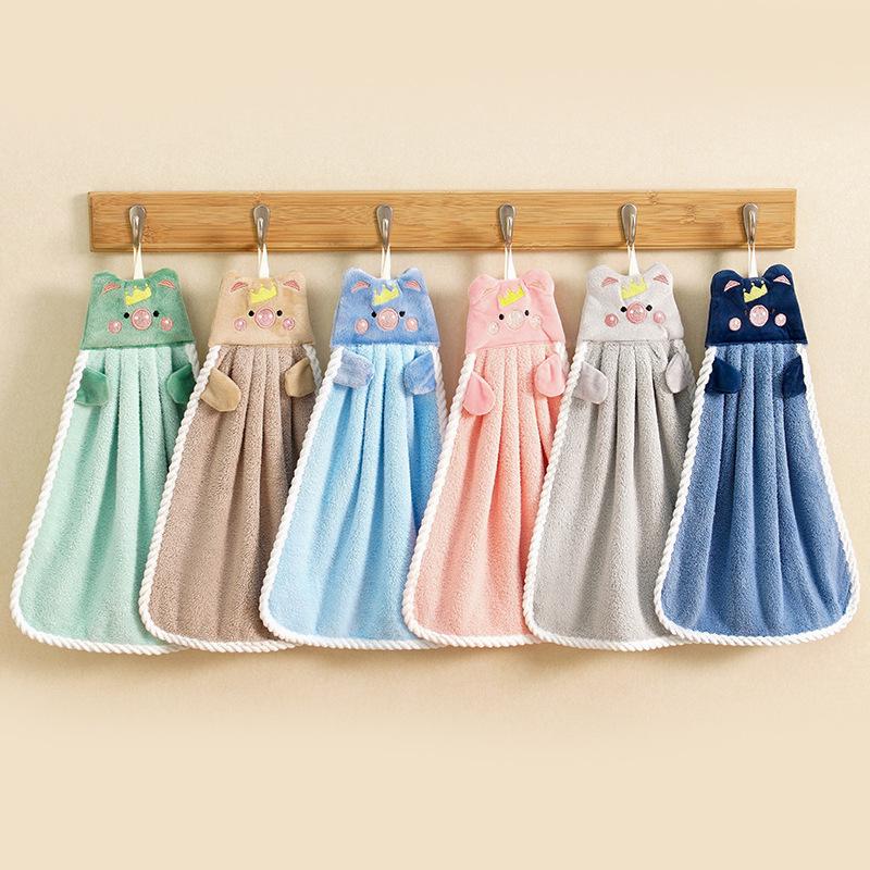 Quick-Drying Cute Coral Cartoon Towel for Bathroom/Kitchen