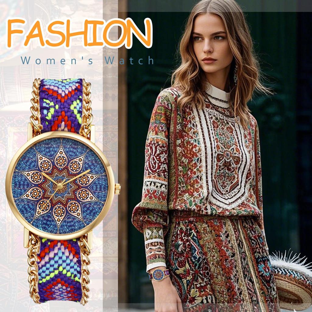 Cute Bohemian Braided Watch for Dreamcatcher Waterproof Analog Quartz Fashion Watch for Women Perfect Gift for Day Women Design, Display, Watch, -