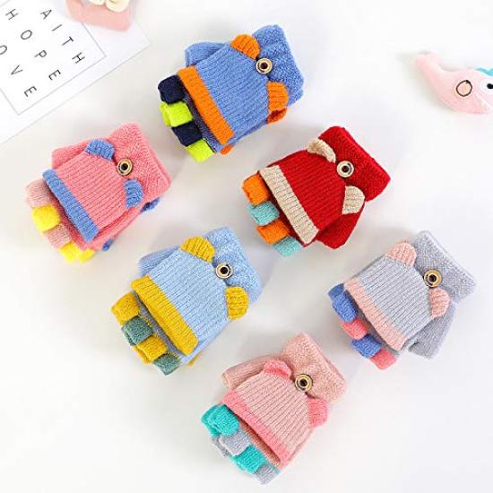 Knit Gloves for Boys and Girls with Mitten Fingerless and Warm and Cute for Baby Perfect for Playing In the and Kindergarten [eipatu] Kids' Covers,