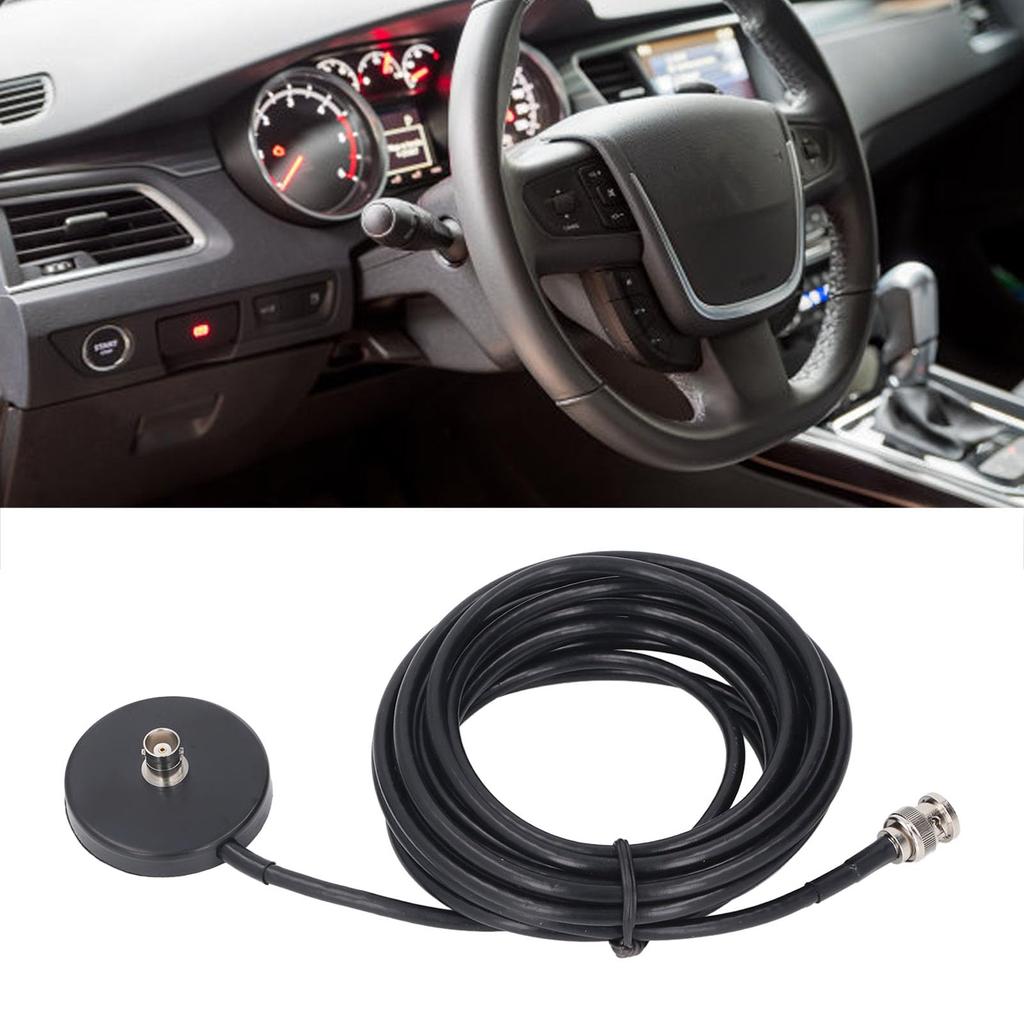 BNC Magnetic Mount, BNC Female to Male Magnetic Mount with 5m RG58 Coaxial Cable, for CB Radios, Car Radios, and Two-Way Radios