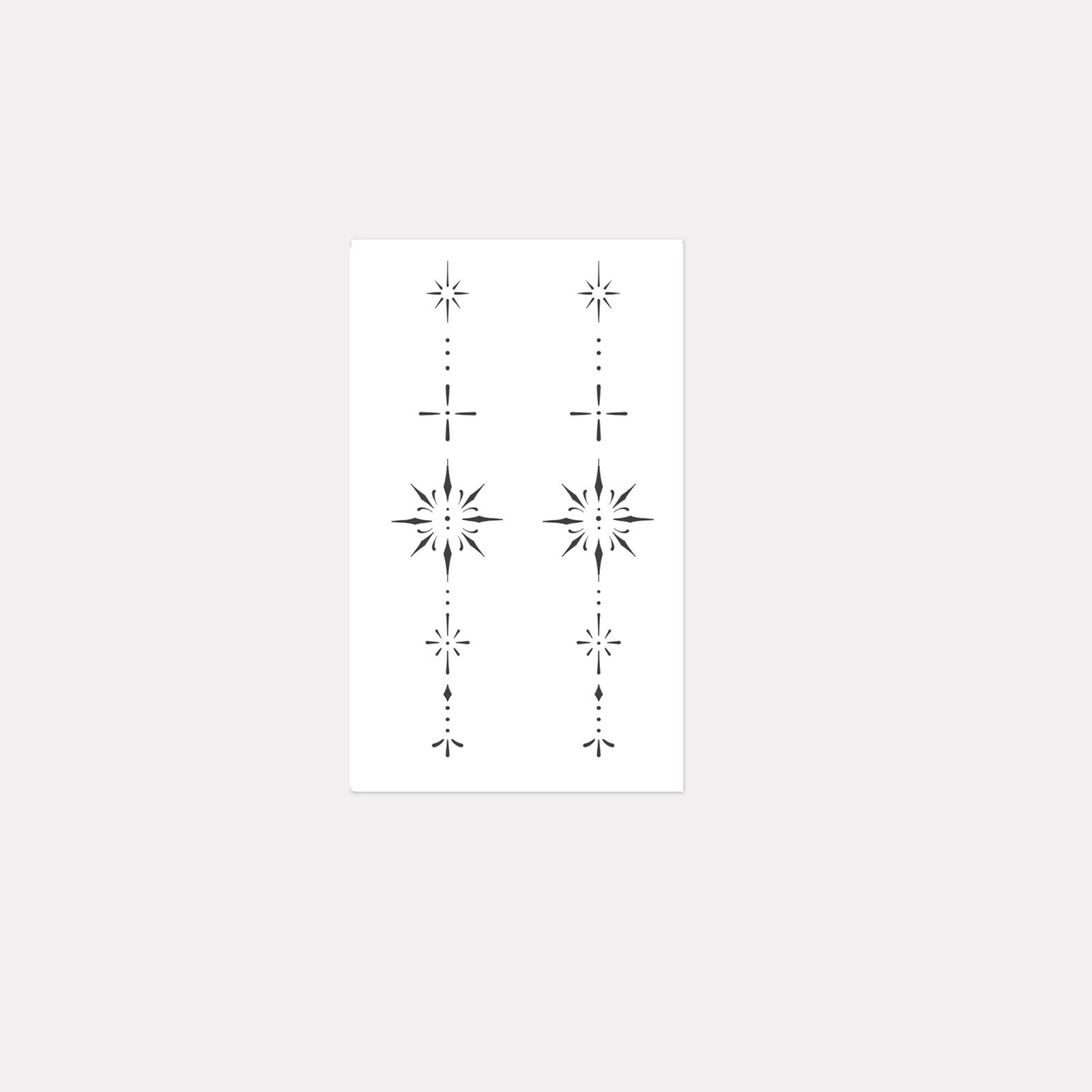 Line Star Vertical Row Tattoo Sticker, Waterproof And Long-Lasting, Forearm Model, Cold And Advanced Sense 11*18
