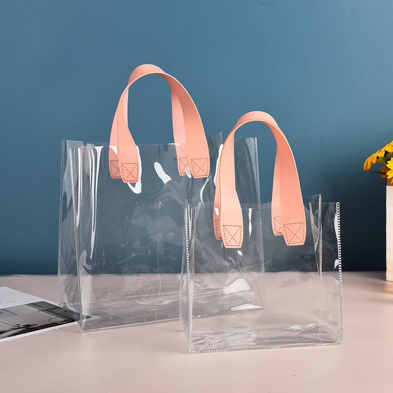 Portable Clear Reusable Shopping Bags Wedding Candy Pvc Handbag Small Daisy Shopping Wedding Birthday Gift Bag