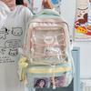 Japanese Stylish Transparent Backpack For High School Students With Large Capacity And Geometric Pattern