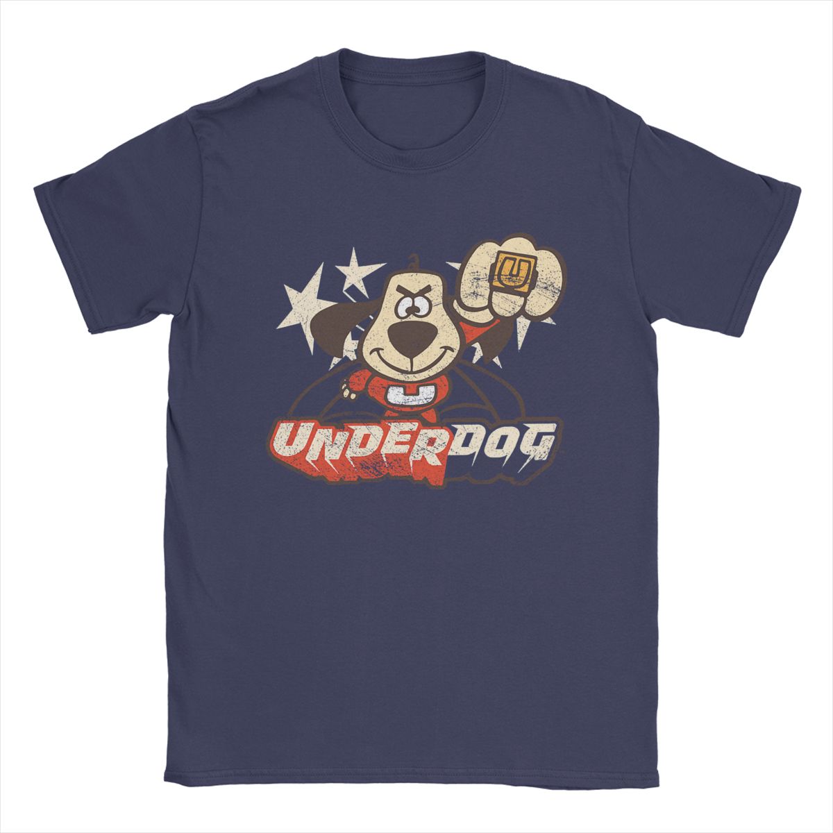 

Vintage Underdog Flying Logo T-Shirt Men Crew Neck Cotton T Shirts Short Sleeve Tee Shirt Summer Clothing XL