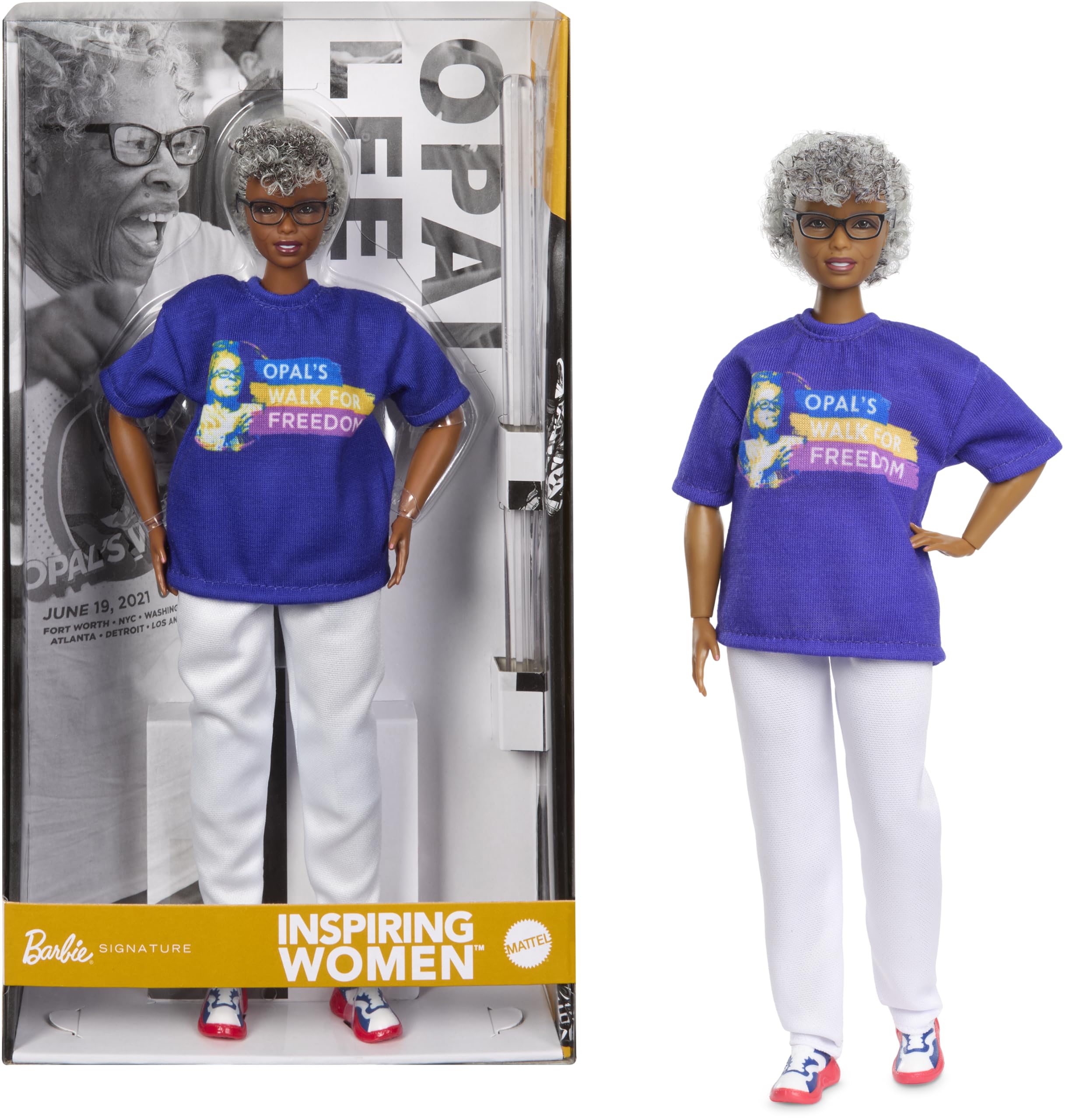 Barbie Inspiring Women Opal Lee Barbie Inspiring Women Signature Black Doll House for Pretend Ages 6 and Up - Dress-Up Play, (JJX60) фиолетовый