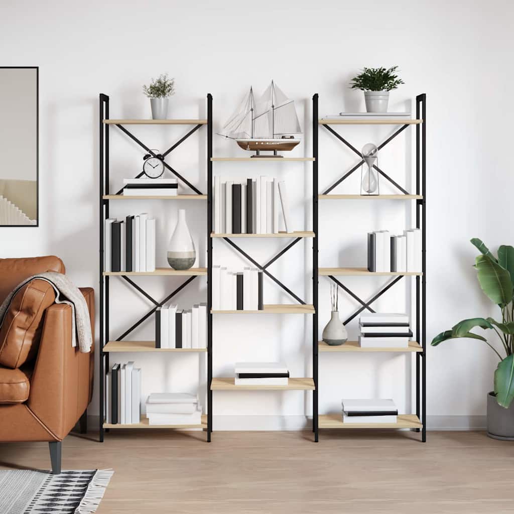 Bookshelf Sonoma Oak 156 X 25 X 167 Cm Engineered Wood