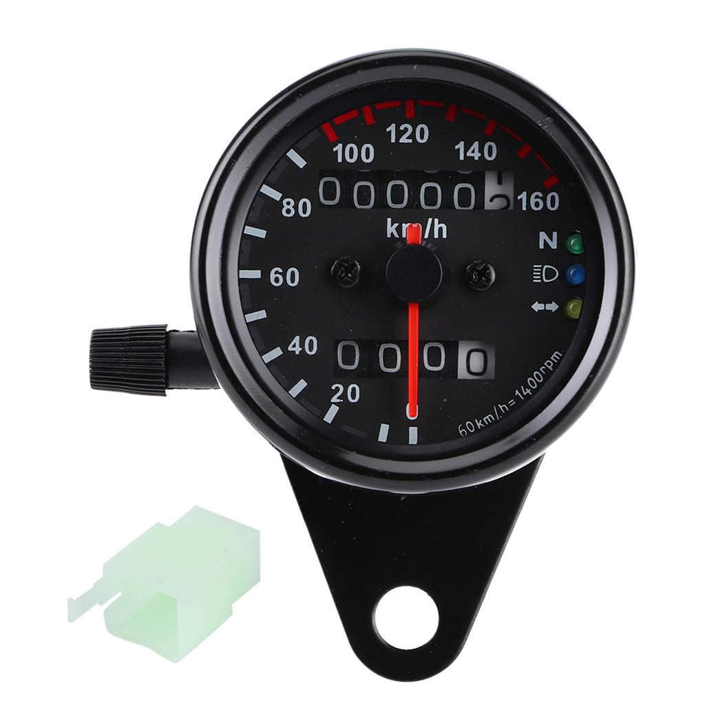 Motorcycle Odometer Speedometer Dual Reading Signal KMCelsiusH Black