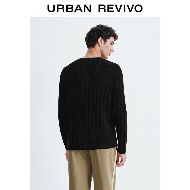 UR Men's Textured Crew Neck Knit Sweater