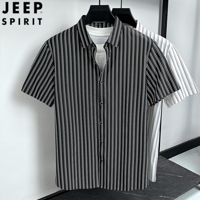 

Мужская деловая рубашка с коротким рукавом в полоску JEEP SPIRIT EU 39