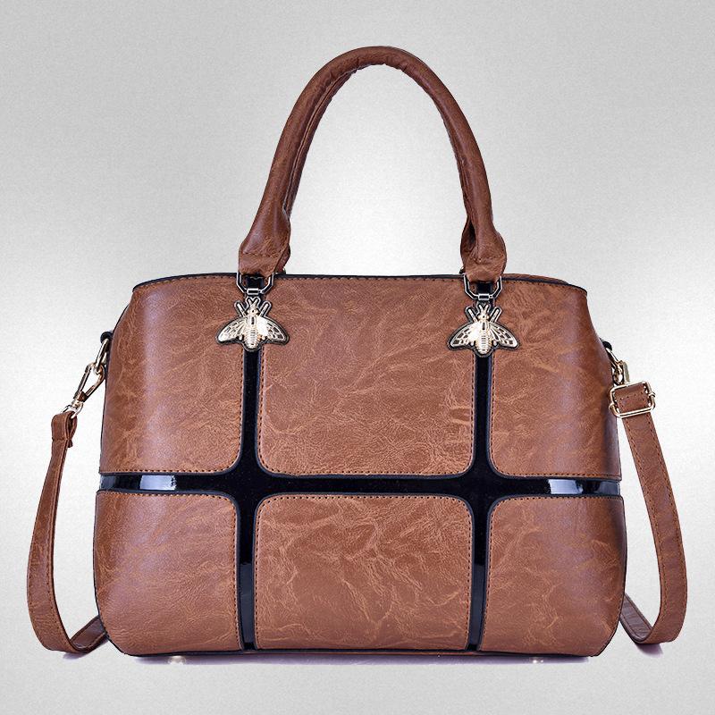 Handbag bag women's niche fashion style splicing women's bag high-end sense large-capacity shoulder messenger bag