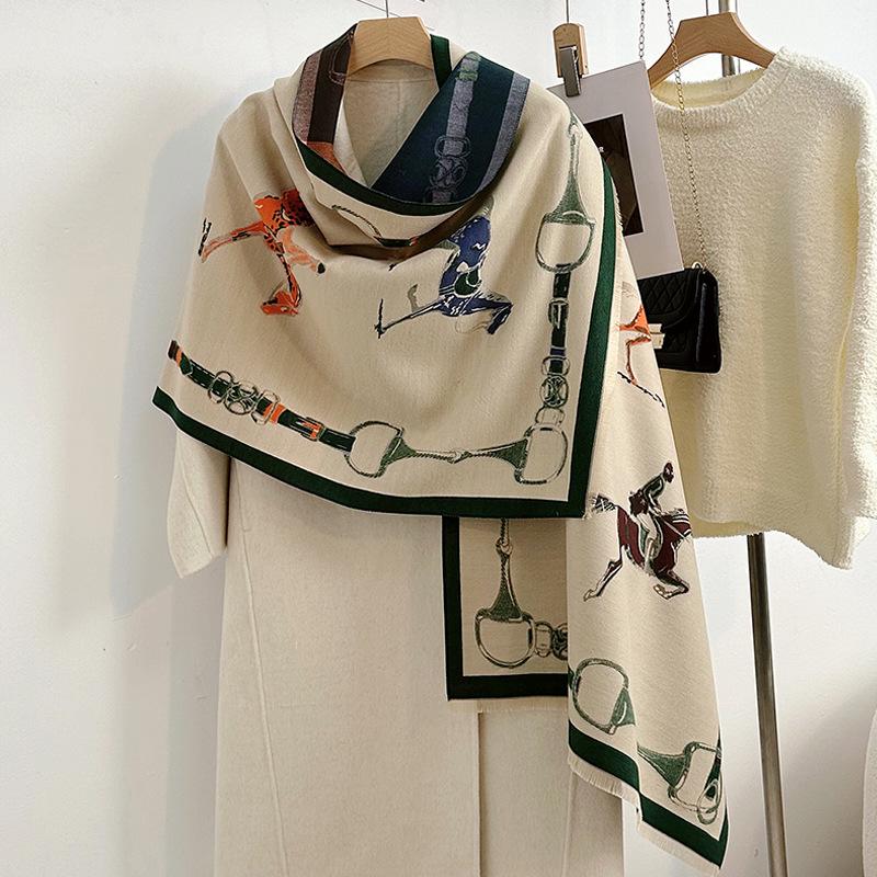 Женский ретро китайский шарф с цветами сливы: Шаль и манишка из имитации кашемира для осени/зимы 65*185cm