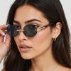 Oval Rimless Women Sun Glasses Fashion Retro Wooden Frames Sunglasses Trendy Outdoor Party Vacation Wedding Accessory Eyewear