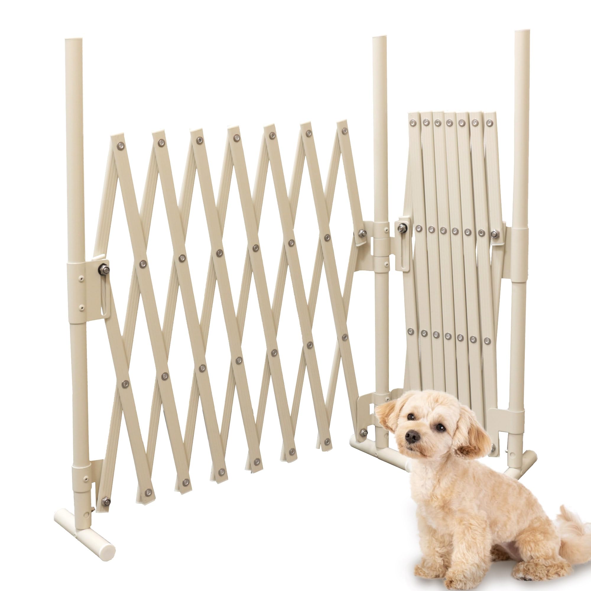 

ALMAX SXG-0730IV Aluminum Pet Gate, 150cm x 150cm, 15cm Deep, 70cm High, Butterfly Gate (Ivory)
