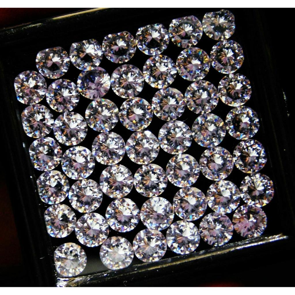 14 Pcs Natural Sapphire Round White Loose Gemstones 5 Mm Lot