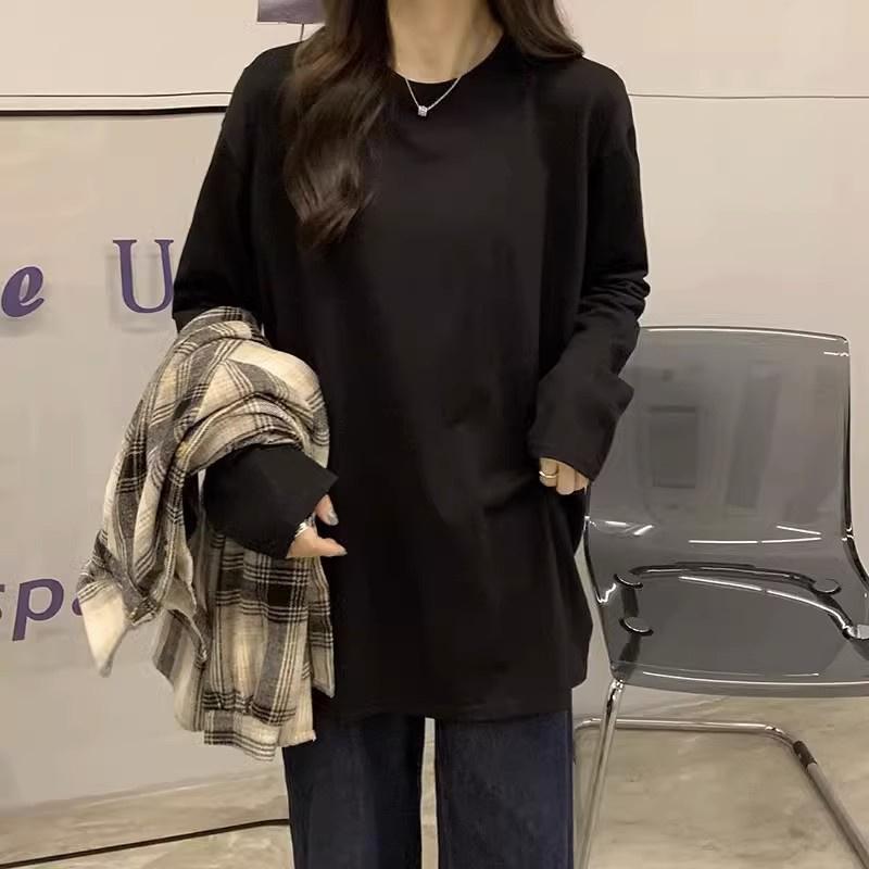 2026 New Arrival Women's Lightweight Long-Sleeve Top Student-Friendly Oversized Layering T-Shirt