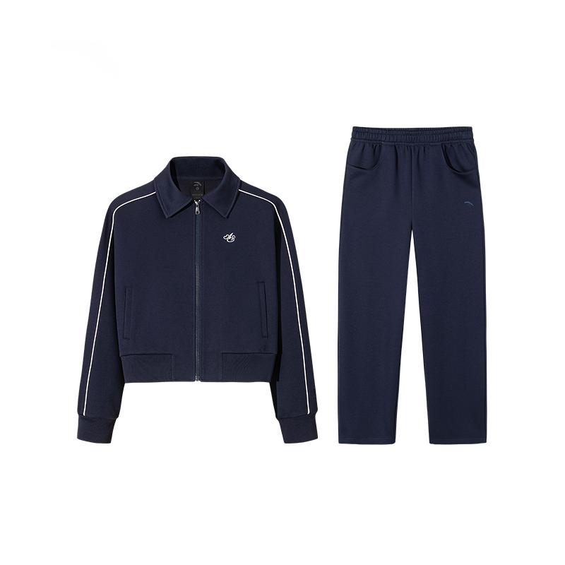 

Anta Casual Set With Short Solid Color Loose Polo Shirt And Mid Waist Long Pants Women Tops, Bottoms 962538204-3 XS