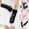 Y2k Fingerless Gloves Women Winter Warm Arm Sleeve Knitted Star Decoration Mitten Casual Long Wrist Mittens Punk Gothic Gloves