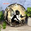 Vintage Metal Poster Wall Art Fairy Butterfly Moon Gothic Boho Home Decor