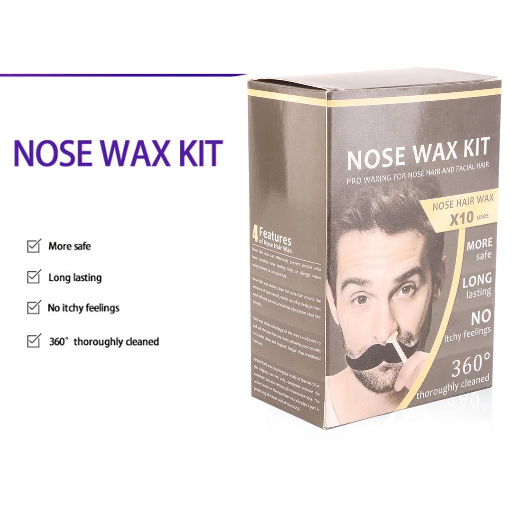 Nose Hair Removal Wax Kit Wax Beans Applicators Sticks Mustache Stickers Measuring Cup Paper Cups for Removing Nose