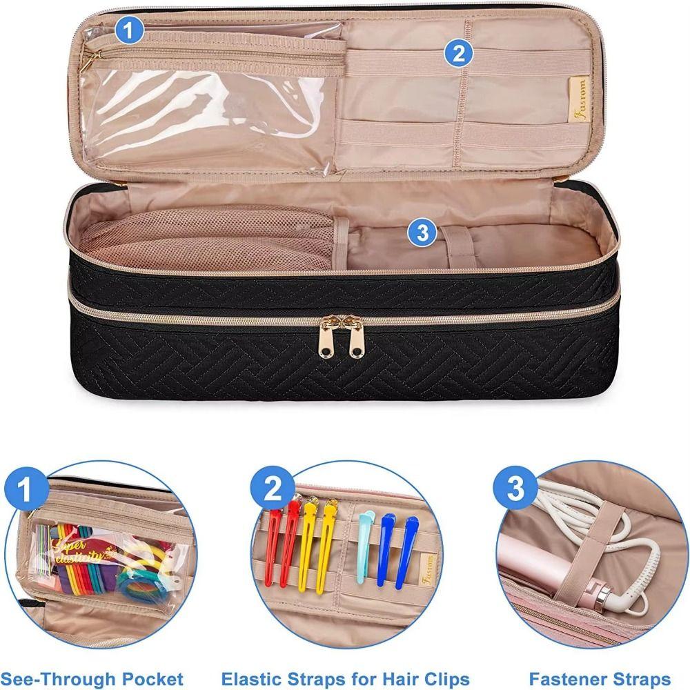 Double-Layer Hair Styling Tools Organizer Expandable Curling Iron Storage Bag  Home Storage