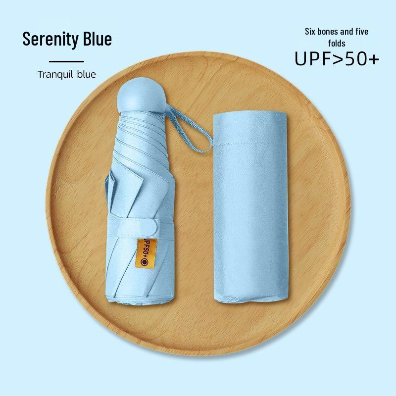 Ultra-Light Black Capsule Umbrella: Sun and Rain Protection