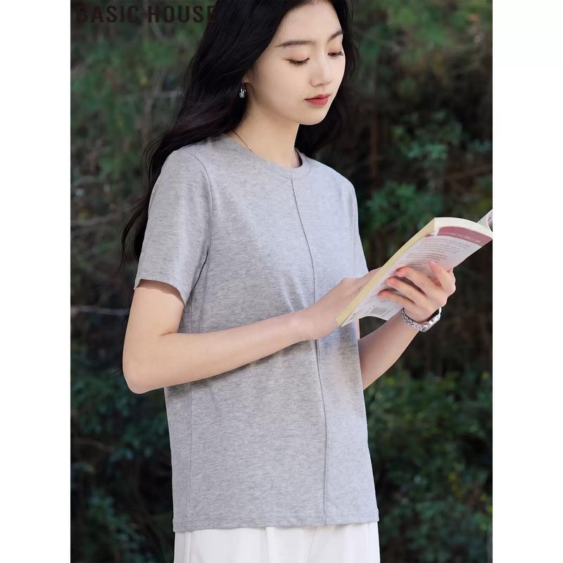 Basic House Women s Cotton Short Sleeve T-Shirt L
