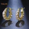 1 Pair Women Huggie Earrings Cubic Zirconia Round Shape Small Hoop Earrings Party Prom Clipping-on Earrings Copper Round Earrings