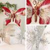 Glitter Butterfly Christmas Ornaments Artificial 3D Sequined Butterfly with Feather for Christmas Tree Crafts Flower Bouquets Fairy Garden Home Decor