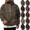 Men's Halloween Print Pullover Hoodie with Single Pocket for Holiday Celebration
