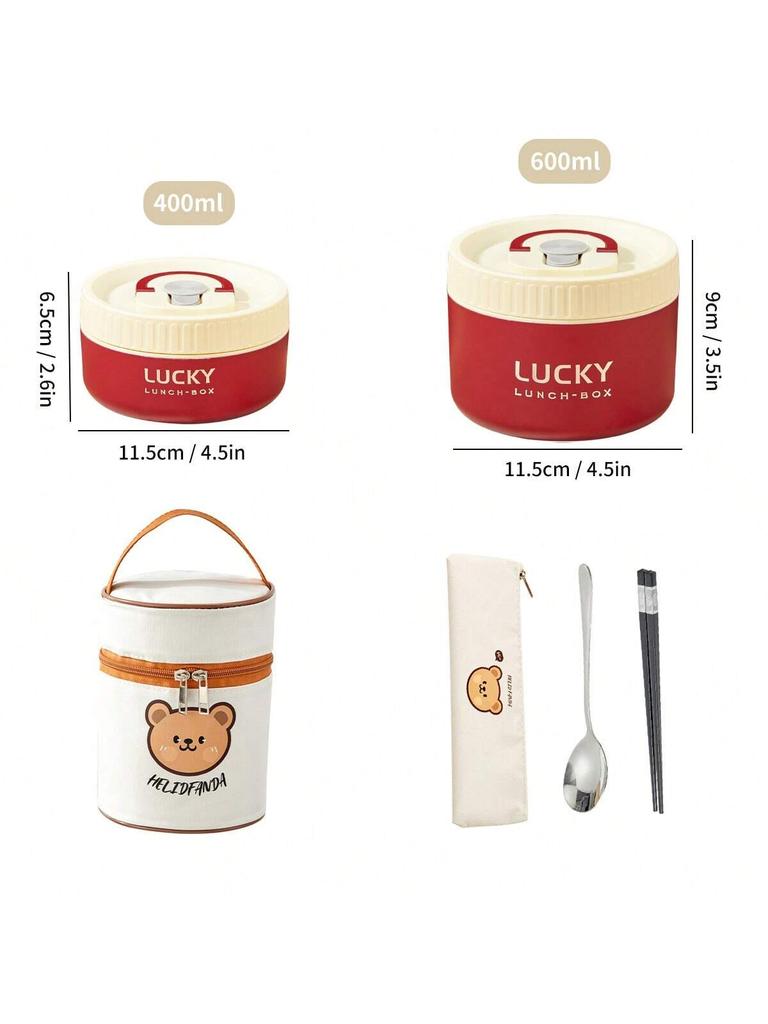 WORTHBUY Portable Insulated Lunch Box 304 Stainless Steel Thermal Bento Box Leak Proof Microwave Safe Salad Food Container Box