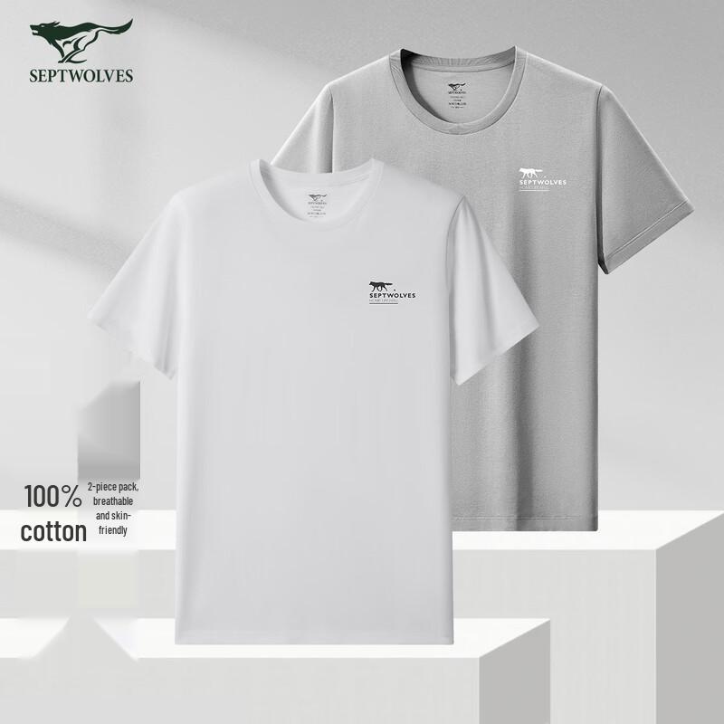 

Septwolves Men s 100% Cotton Short Sleeve Printed T-Shirt M