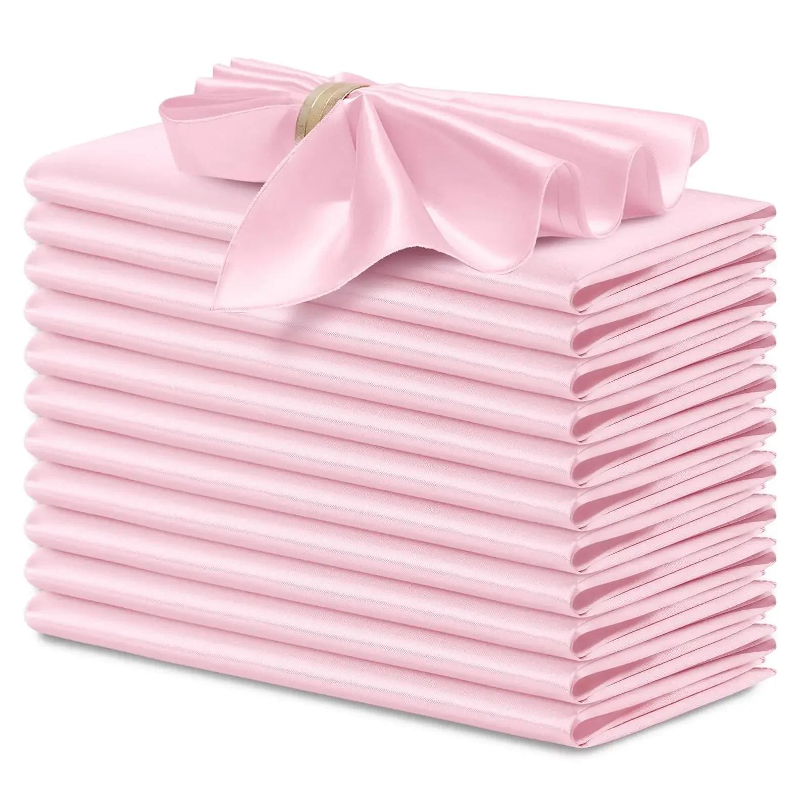 

12 Pack Satin Cloth Napkins, 30x30cm Silky Wedding Napkins Cloth, Luxury Dining Table Cloth Napkins for Birthday Holiday Party