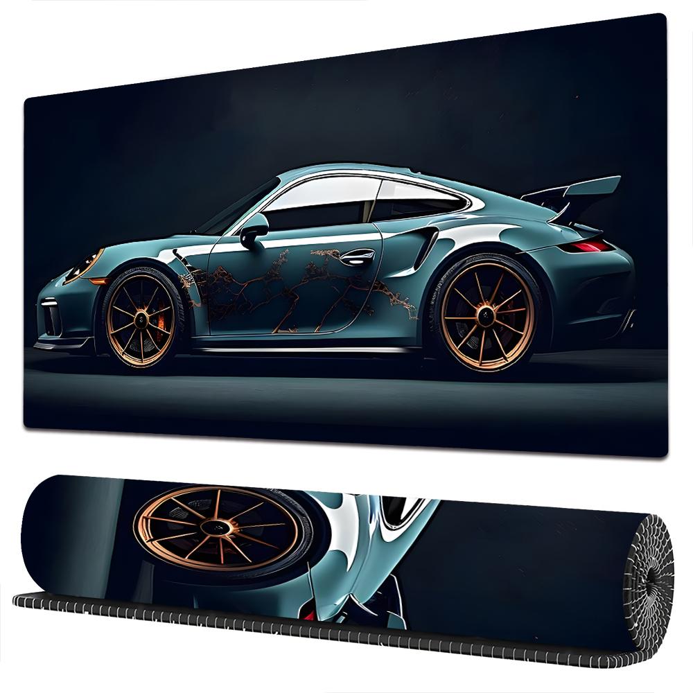Large Blue Sports Car Design Mouse Pad Desk Mat Gaming Mats Gamer Pc Accessories Keypad Expansion Pads Rubber Antislip Base