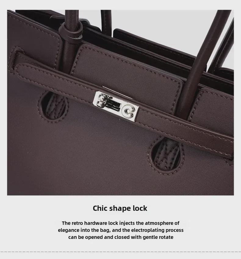 Damen-Aktentasche 2025 aus echtem Leder – Vielseitige Pendlerhandtasche mit großem Fassungsvermögen