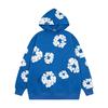 Felpa con cappuccio floreale trendy marca americana pullover casual ampio con stampa digitale per uomo e donna