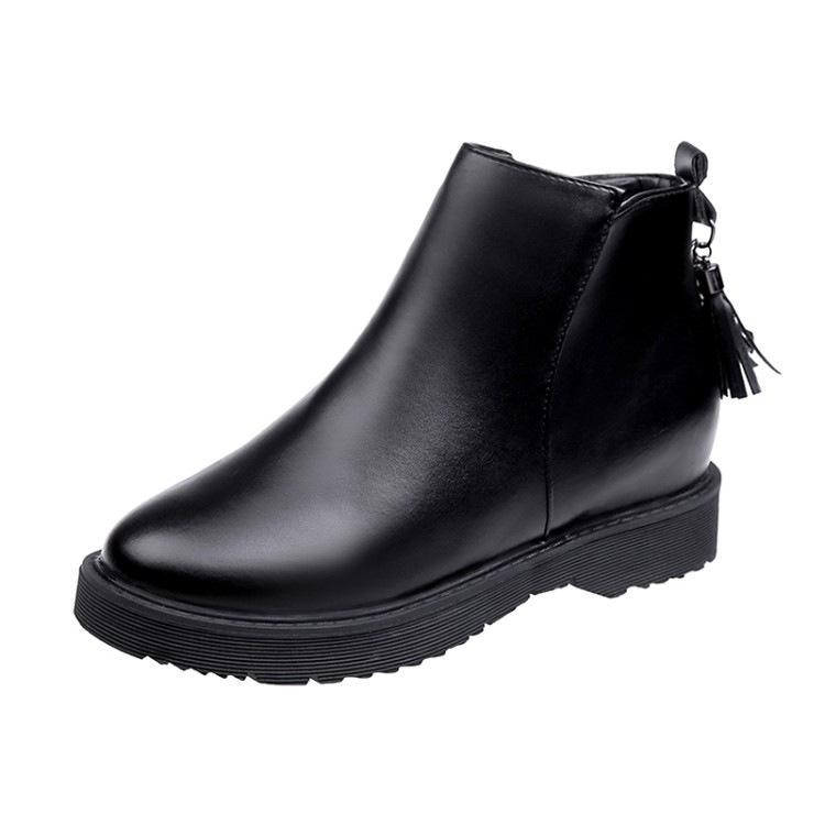 

Европейские и американские короткие сапоги женские 2024 осень и зима новые толстые каблуки с круглым носком короткие сапоги с застежкой-молнией сзади женские Trafza 40 чёрный