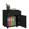 Mobile Cabinet in Black 45 x 38 x 54 cm Particleboard