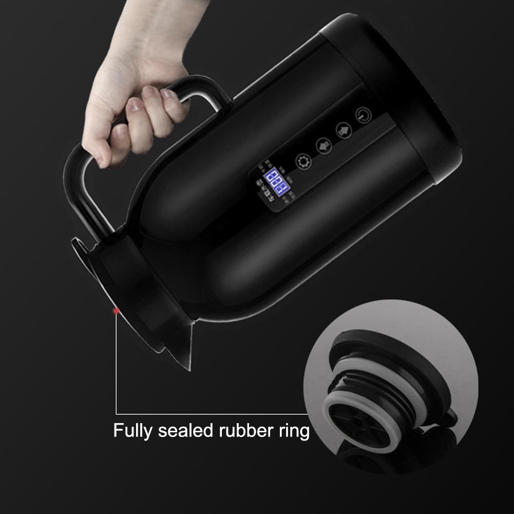 Car Portable Hot Kettle 1300ML Portable Insulated Kettles Temperature Control LCD Display 304 Stainless Steel for Vehicle Travel