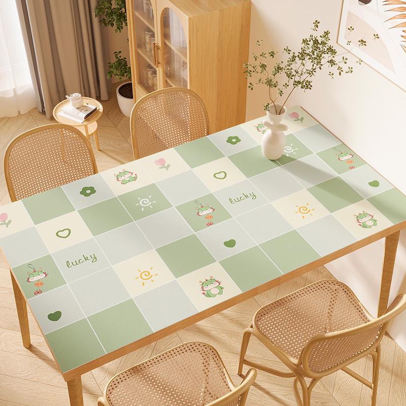 Tablecloth Pvc Waterproof, Oil-Proof And Anti-Scalding Leave-In Table Mat, Desktop Protective Mat, Leather Tablecloth, Dining Table Mat, Coffee Table