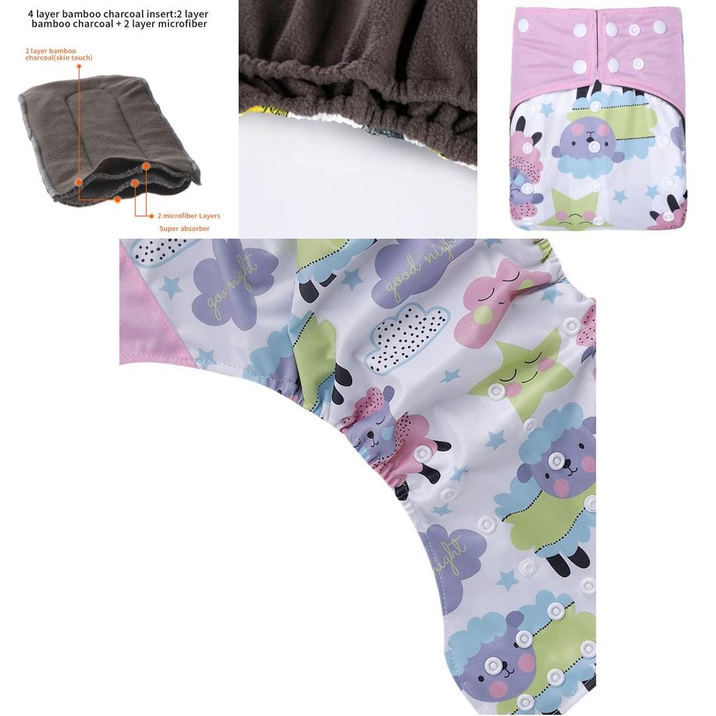 Washable Bamboo Charcoal Inserts In Baby Cloth Diaper With Ultimate Durability