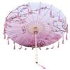 Chinese Japanese Art Silk Parasol Umbrella Large 82cm Embroidery Tassel Decorative Umbrella Classic Ribbon Umbrella