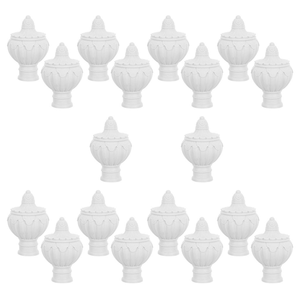 20Pcs Curtain Rod Decorative Finials Prosperity Flower Design Fit 26-28Mm Curtain Poles End Caps Plastic Replacement Drapery Rod
